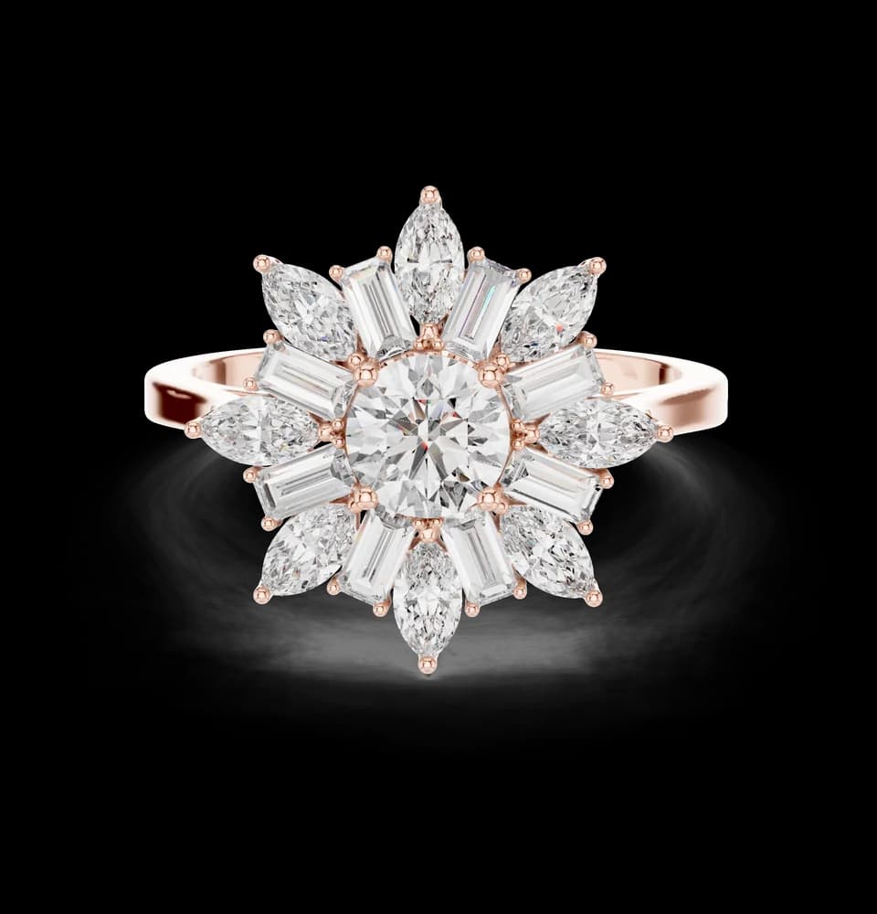 Floral Starburst Lab Grown Diamond Ring - Image 2 Floral Starburst Lab Grown Diamond Ring, view 2 of 5