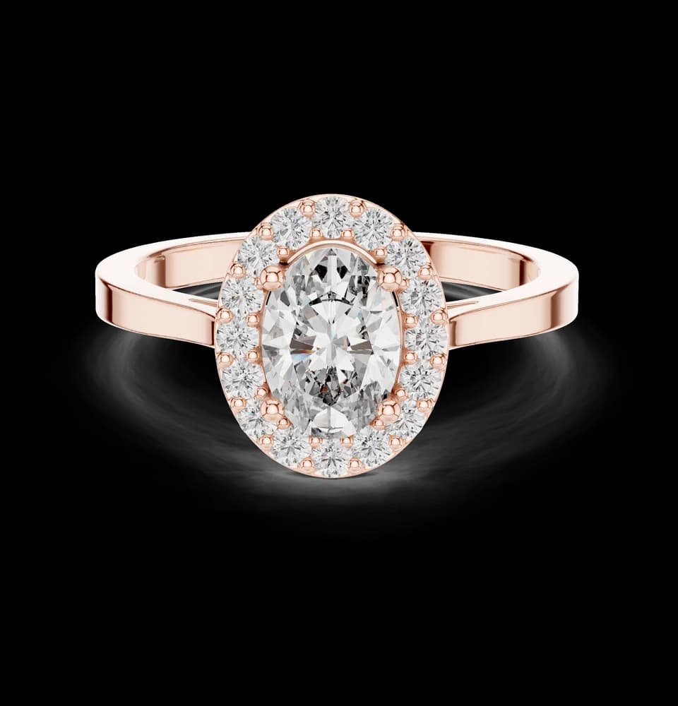 Classic Oval Halo Lab Grown Diamond Engagement Ring - Image 1 Classic Oval Halo Lab Grown Diamond Engagement Ring, view 1 of 6