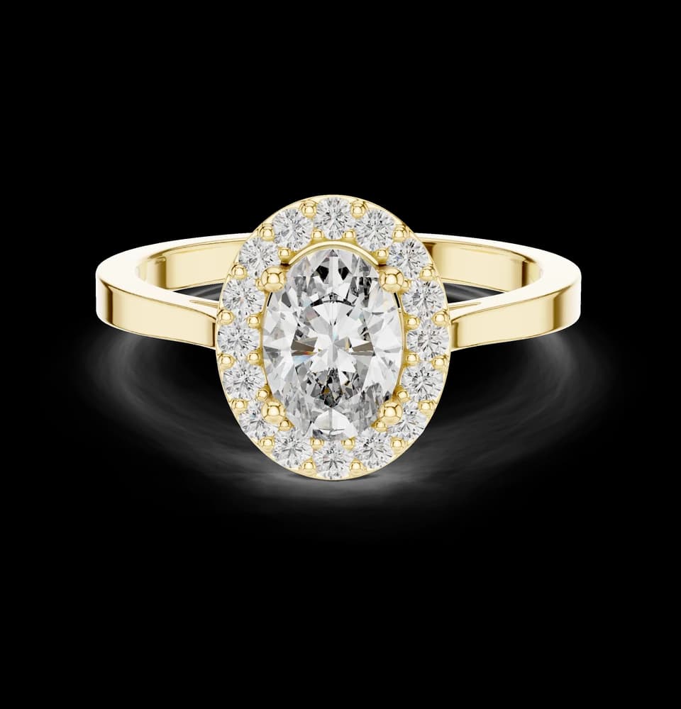 Classic Oval Halo Lab Grown Diamond Engagement Ring - Image 3 Classic Oval Halo Lab Grown Diamond Engagement Ring, view 3 of 6