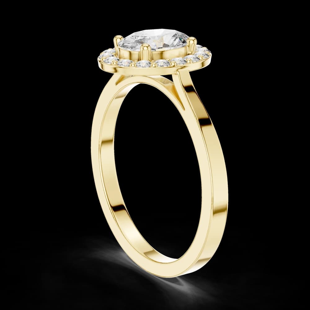 Classic Oval Halo Lab Grown Diamond Engagement Ring - Image 4 Classic Oval Halo Lab Grown Diamond Engagement Ring, view 4 of 6