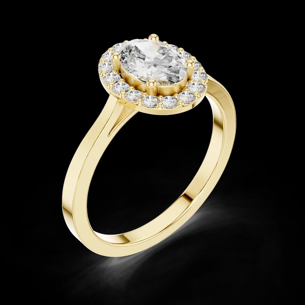 Classic Oval Halo Lab Grown Diamond Engagement Ring - Image 5 Classic Oval Halo Lab Grown Diamond Engagement Ring, view 5 of 6