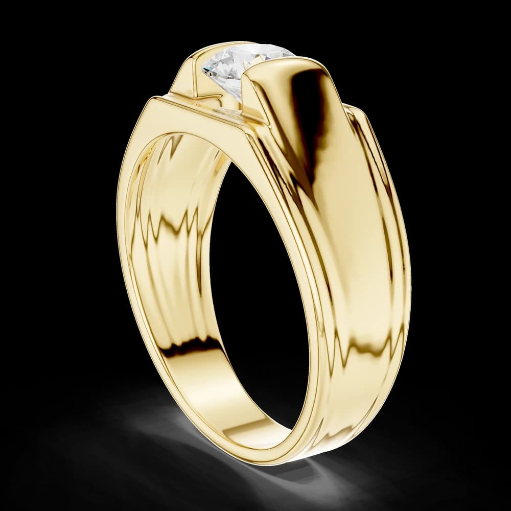 Men's Round Cut Diamond Flush Channel Band - Image 4 Men's Round Cut Diamond Flush Channel Band, view 4 of 6