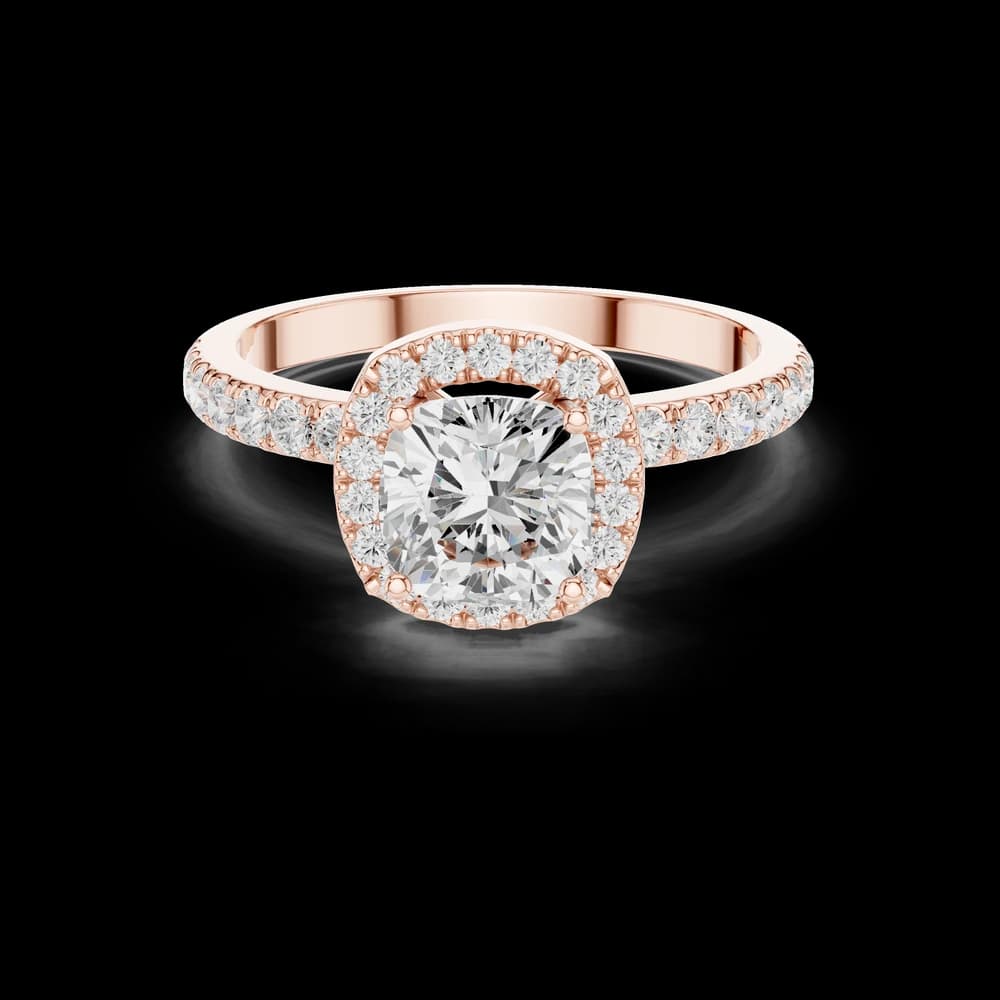 Classic Cushion Halo Lab Grown Ring - Image 1 Classic Cushion Halo Lab Grown Ring, view 1 of 6