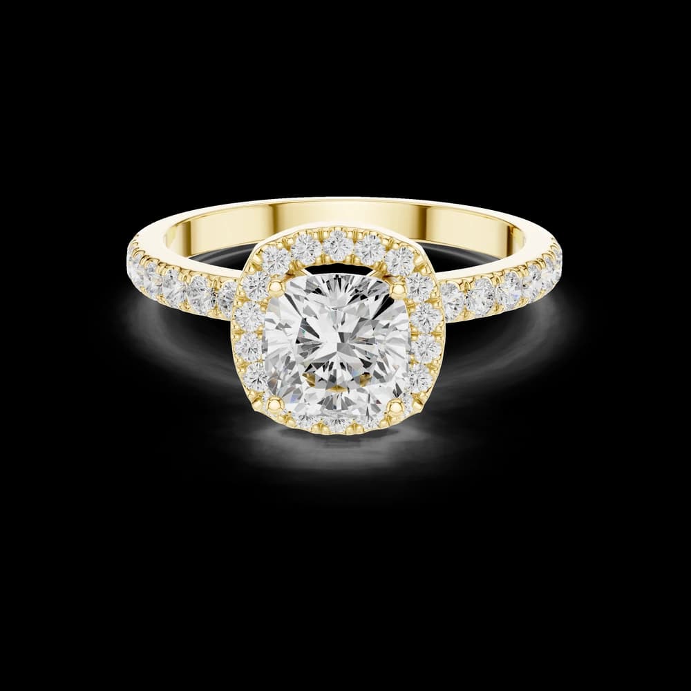 Classic Cushion Halo Lab Grown Ring - Image 3 Classic Cushion Halo Lab Grown Ring, view 3 of 6
