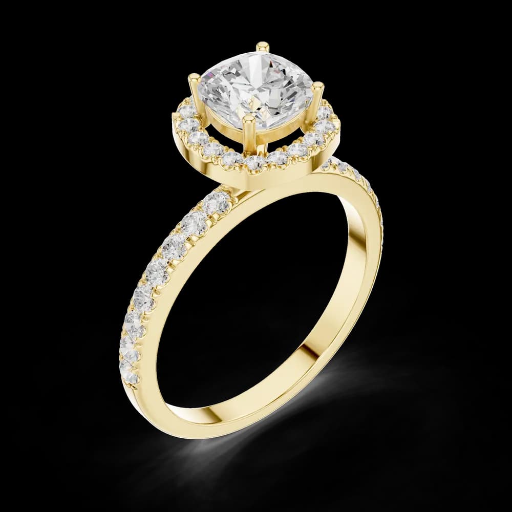 Classic Cushion Halo Lab Grown Ring - Image 5 Classic Cushion Halo Lab Grown Ring, view 5 of 6