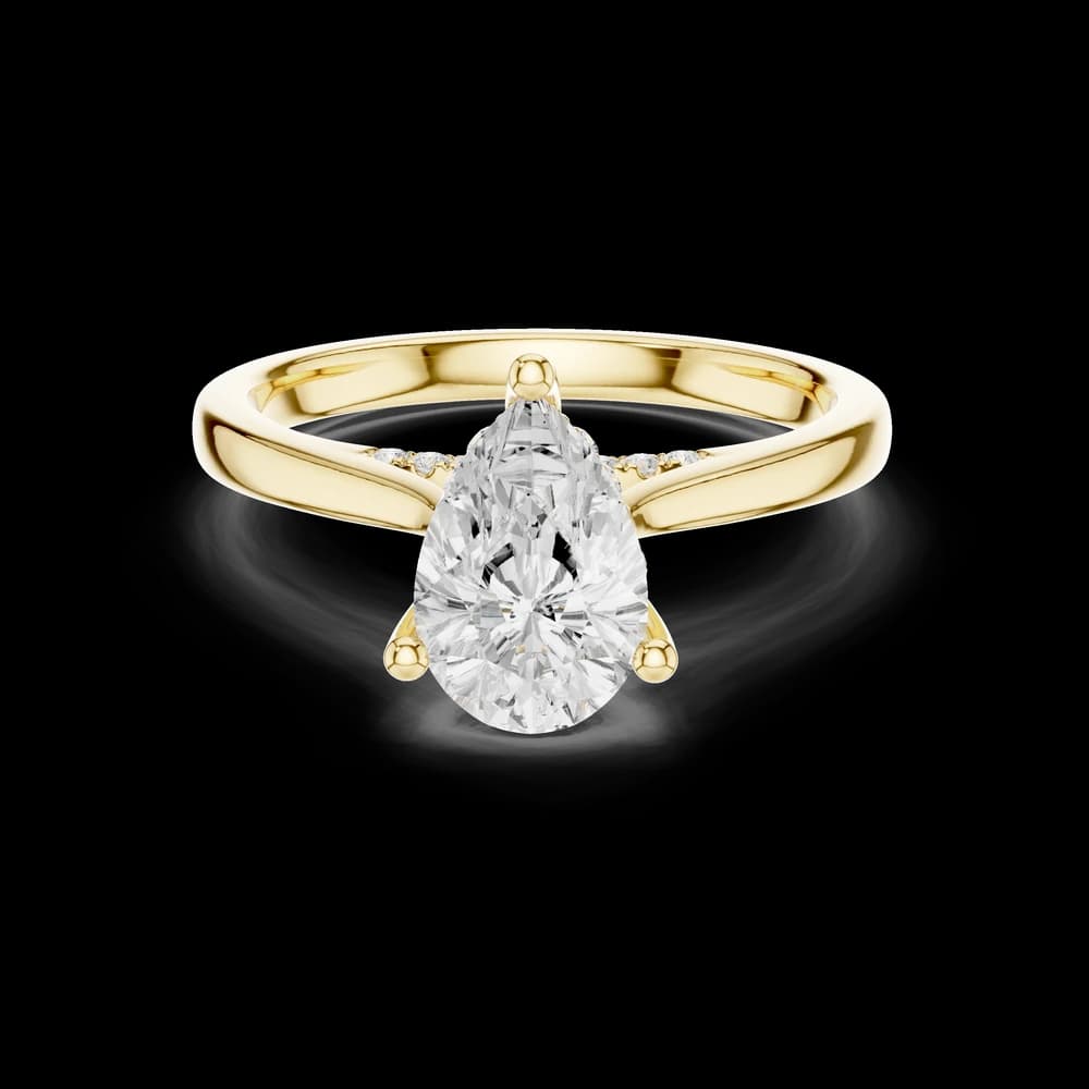 Pear Cut With Accent Lab Grown Diamond Ring - Image 3 Pear Cut With Accent Lab Grown Diamond Ring, view 3 of 6