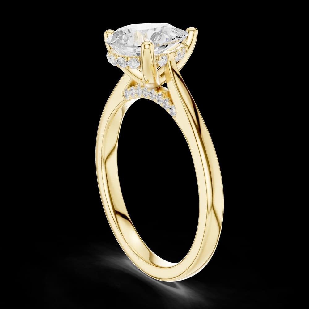 Pear Cut With Accent Lab Grown Diamond Ring - Image 4 Pear Cut With Accent Lab Grown Diamond Ring, view 4 of 6