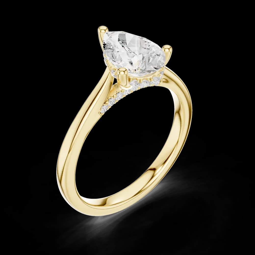 Pear Cut With Accent Lab Grown Diamond Ring - Image 5 Pear Cut With Accent Lab Grown Diamond Ring, view 5 of 6