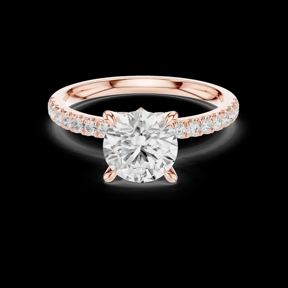 Round Cut With Pavé Lab Grown Ring - Image 1 Round Cut With Pavé Lab Grown Ring, view 1 of 6