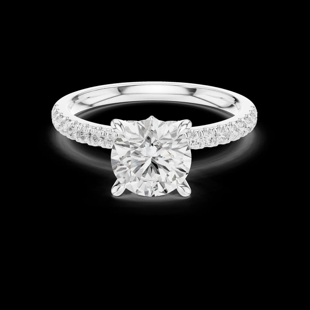Round Cut With Pavé Lab Grown Ring - Image 2 Round Cut With Pavé Lab Grown Ring, view 2 of 6