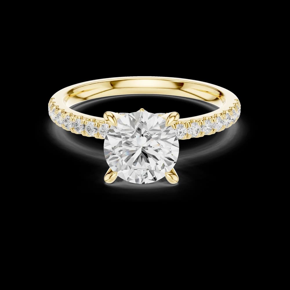 Round Cut With Pavé Lab Grown Ring - Image 3 Round Cut With Pavé Lab Grown Ring, view 3 of 6
