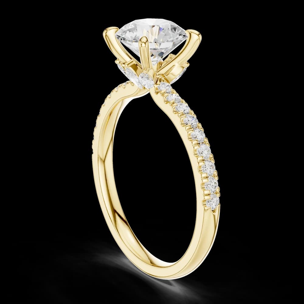 Round Cut With Pavé Lab Grown Ring - Image 4 Round Cut With Pavé Lab Grown Ring, view 4 of 6