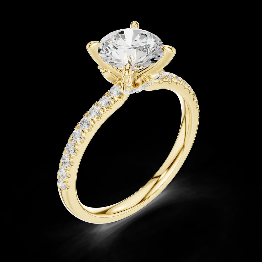 Round Cut With Pavé Lab Grown Ring - Image 5 Round Cut With Pavé Lab Grown Ring, view 5 of 6