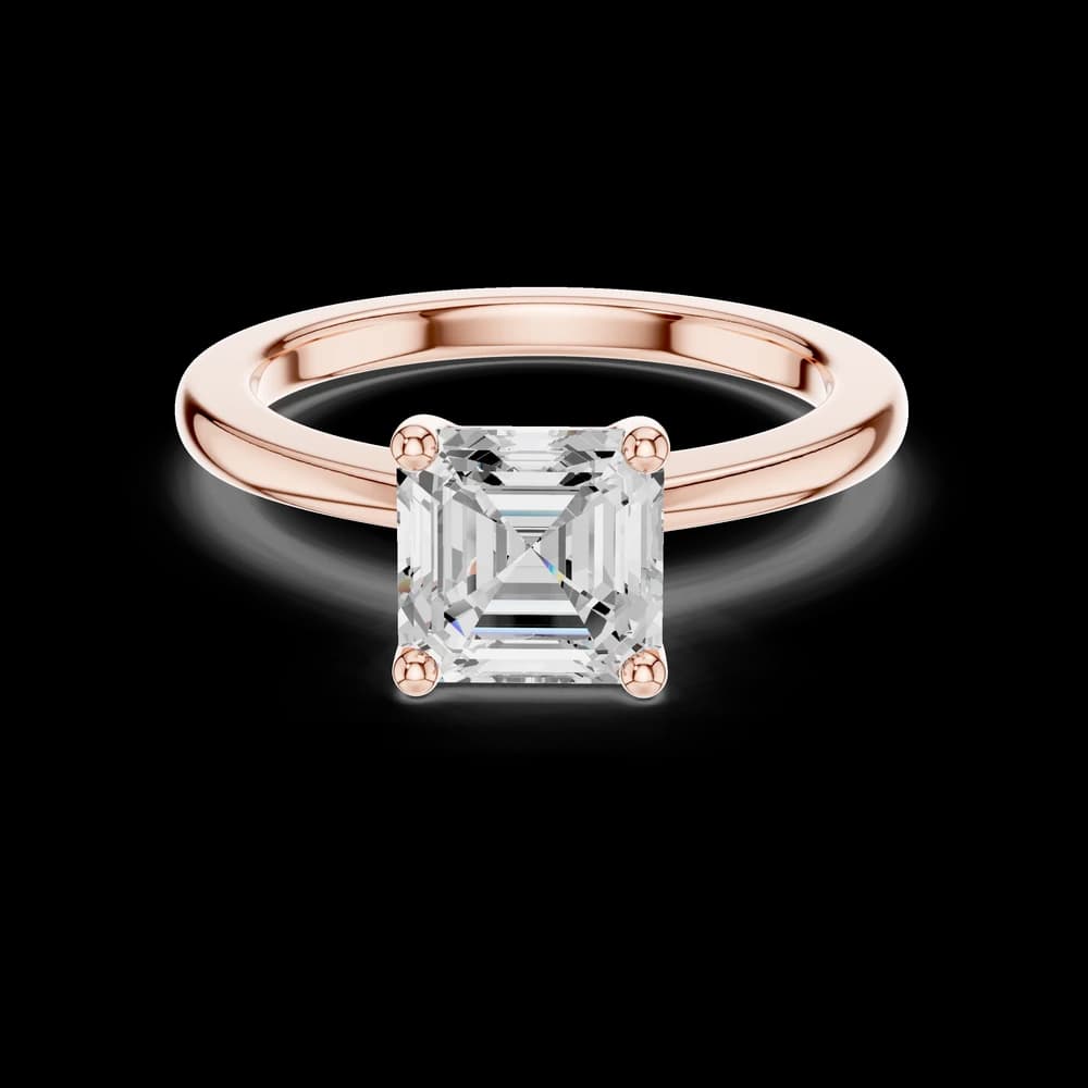 1.5 ct Asscher Diamond Solitaire Lab Grown Diamond Ring - Image 1 1.5 ct Asscher Diamond Solitaire Lab Grown Diamond Ring, view 1 of 4