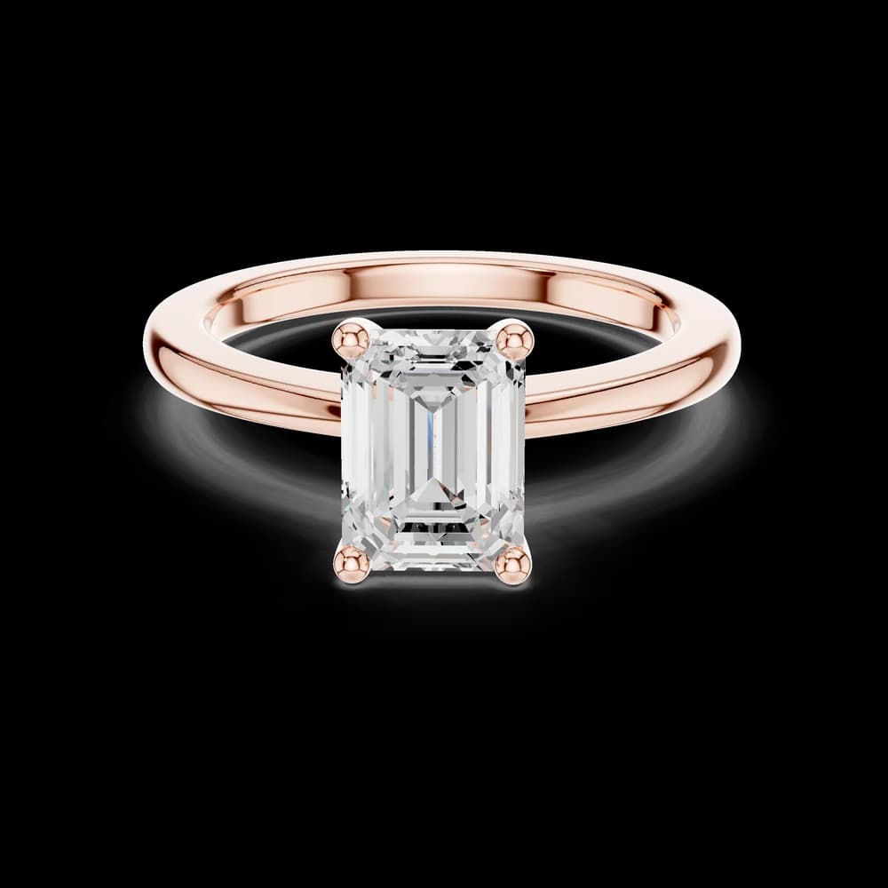 1.5 ct Emerald Cut Solitaire Diamond Lab Grown Diamond Ring - Image 1 1.5 ct Emerald Cut Solitaire Diamond Lab Grown Diamond Ring, view 1 of 4