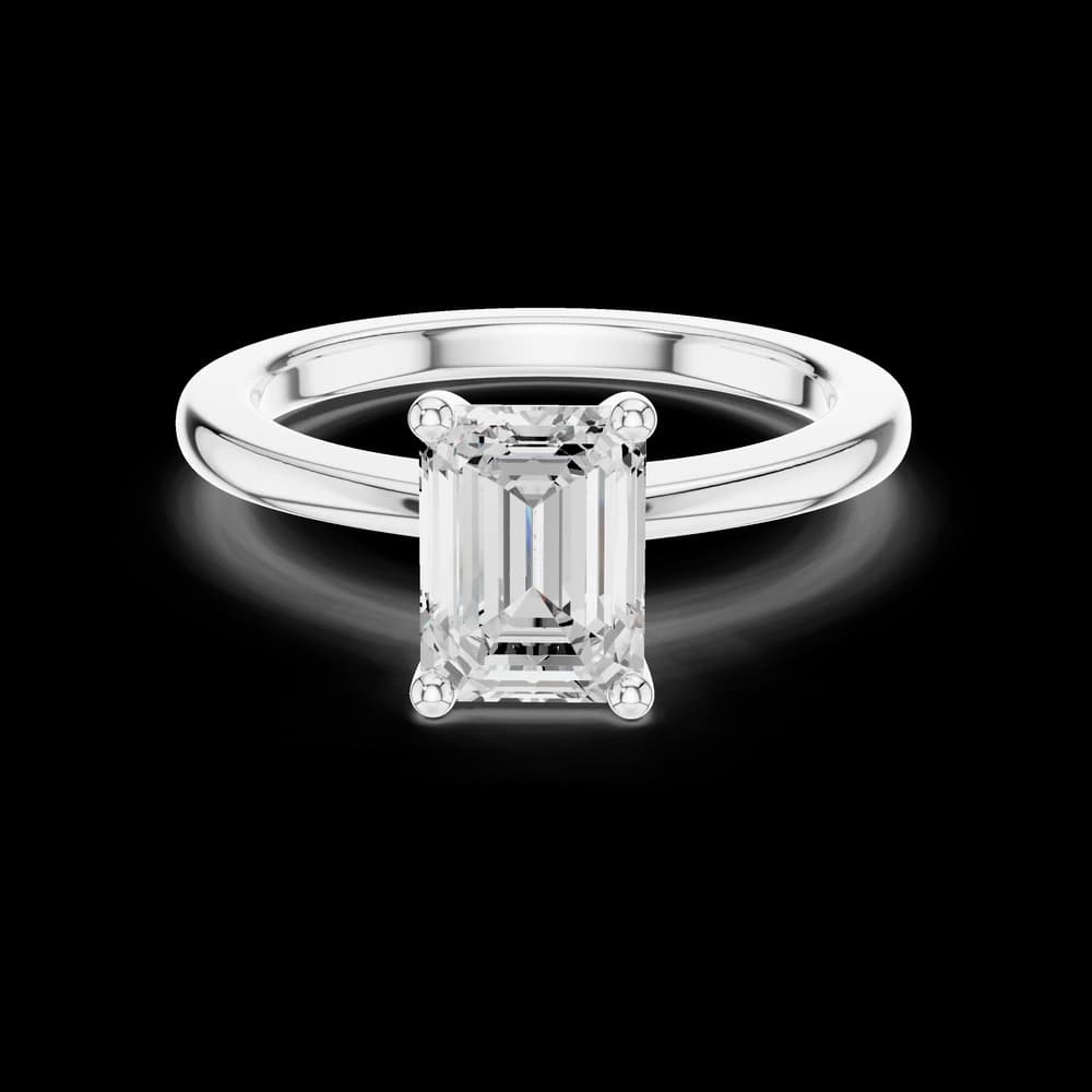 1.5 ct Emerald Cut Solitaire Diamond Lab Grown Diamond Ring - Image 2 1.5 ct Emerald Cut Solitaire Diamond Lab Grown Diamond Ring, view 2 of 4