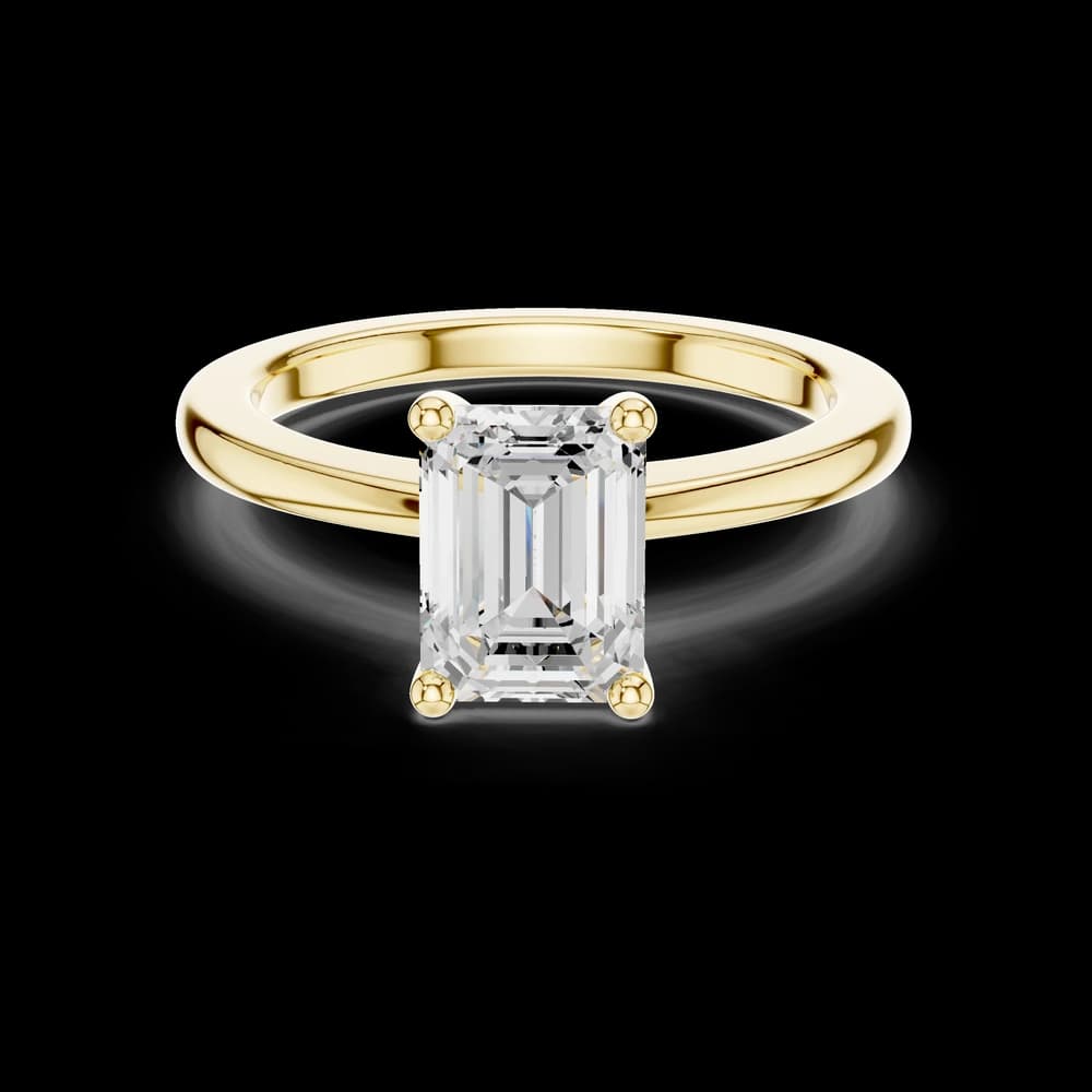 1.5 ct Emerald Cut Solitaire Diamond Lab Grown Diamond Ring - Image 3 1.5 ct Emerald Cut Solitaire Diamond Lab Grown Diamond Ring, view 3 of 4
