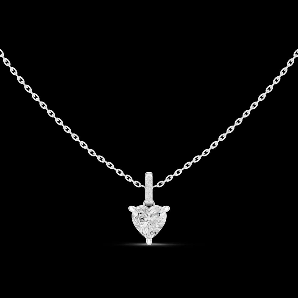 1.5 ct Heart Solitaire Lab Grown Diamond Pendant - Image 3 1.5 ct Heart Solitaire Lab Grown Diamond Pendant, view 3 of 5