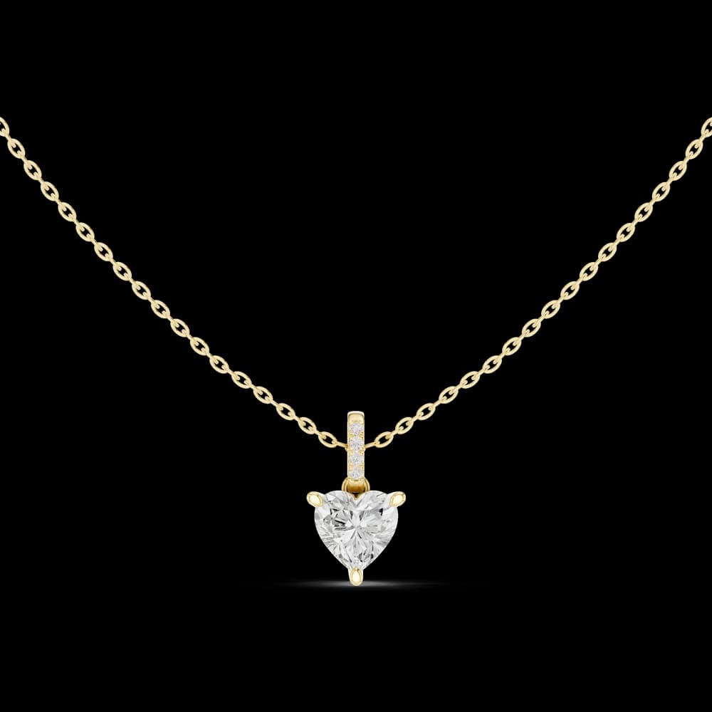 1.5 ct Heart Solitaire Lab Grown Diamond Pendant - Image 4 1.5 ct Heart Solitaire Lab Grown Diamond Pendant, view 4 of 5