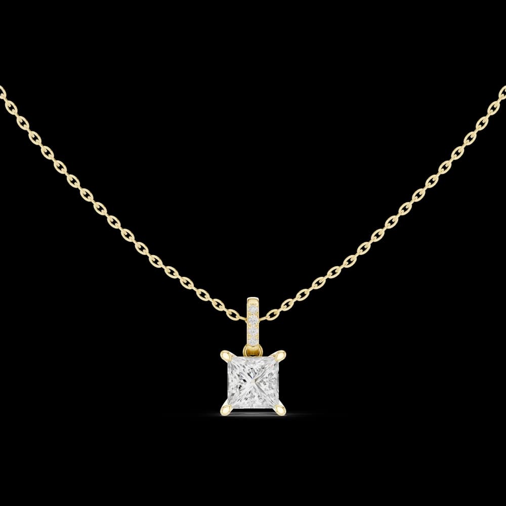 1.5 ct Princess & Round Diamond Lab Grown Diamond Pendant - Image 4 1.5 ct Princess & Round Diamond Lab Grown Diamond Pendant, view 4 of 4