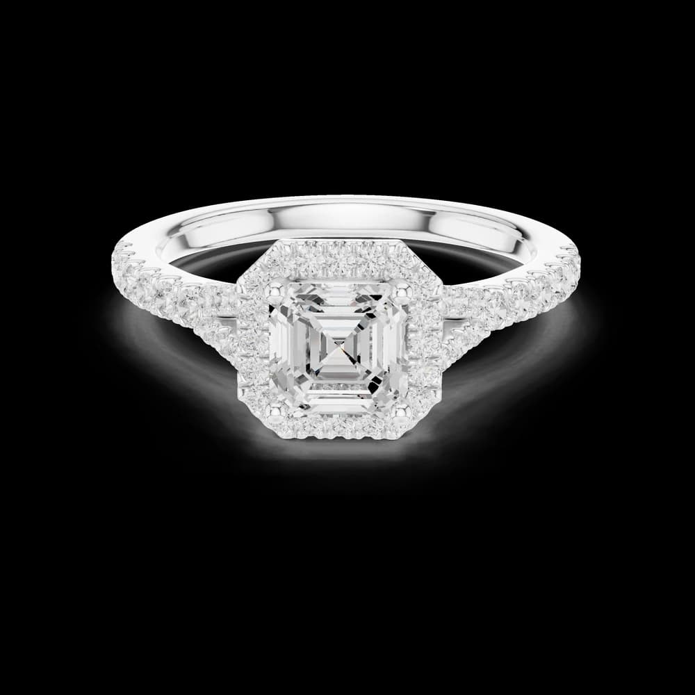 1 ct Asscher Diamond Lab Grown Diamond Ring - Image 2 1 ct Asscher Diamond Lab Grown Diamond Ring, view 2 of 6