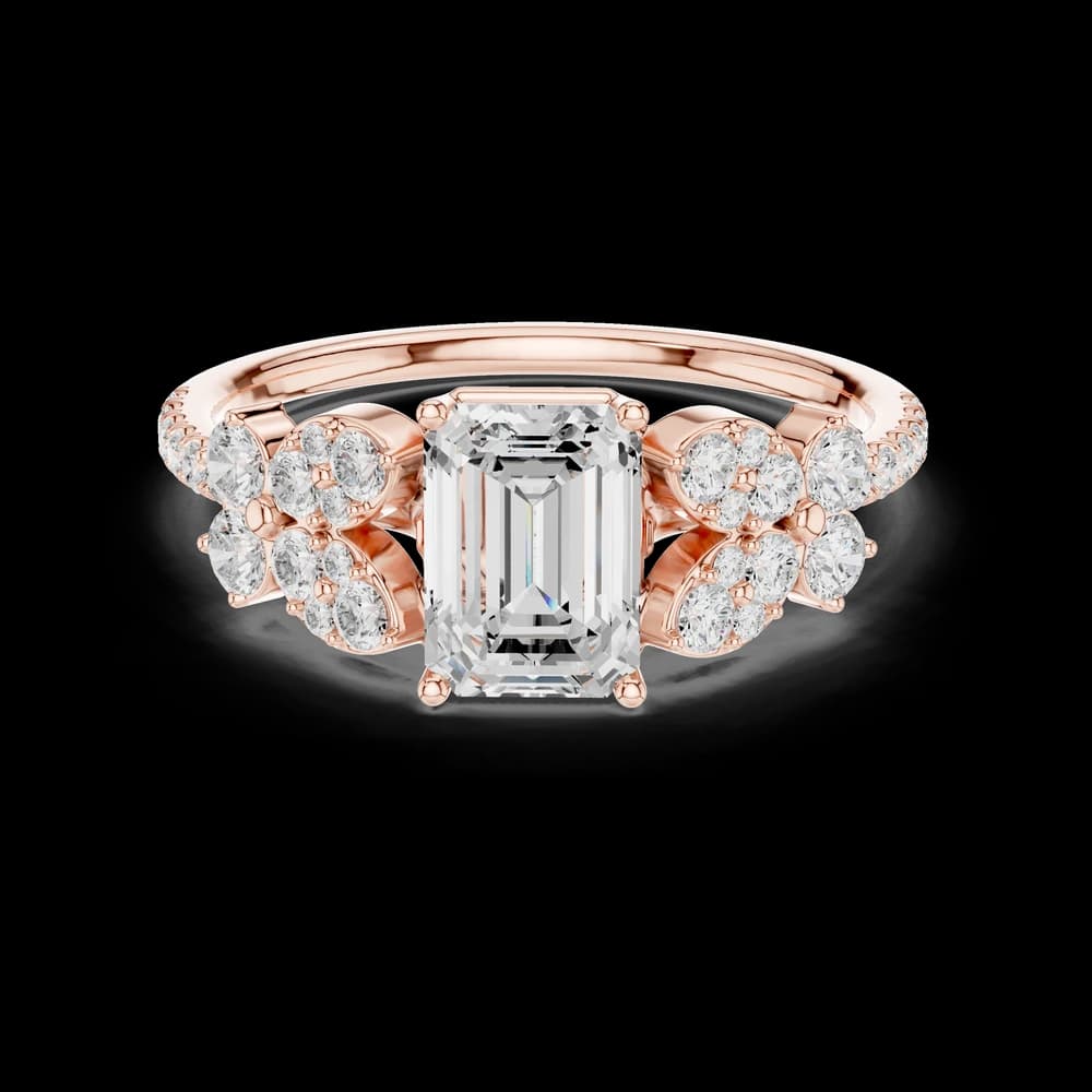 Accented Emerald Lab Grown Diamond Ring - Image 1 Accented Emerald Lab Grown Diamond Ring, view 1 of 6