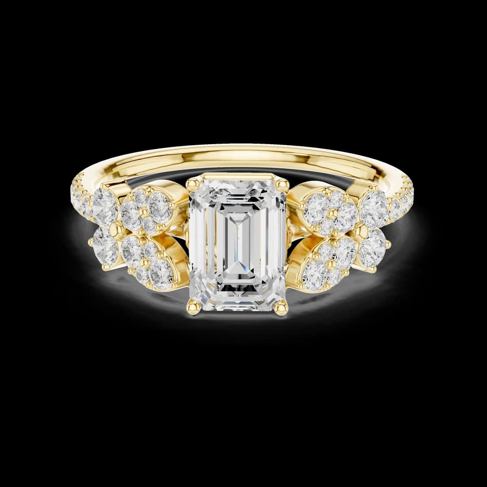 Accented Emerald Lab Grown Diamond Ring - Image 3 Accented Emerald Lab Grown Diamond Ring, view 3 of 6