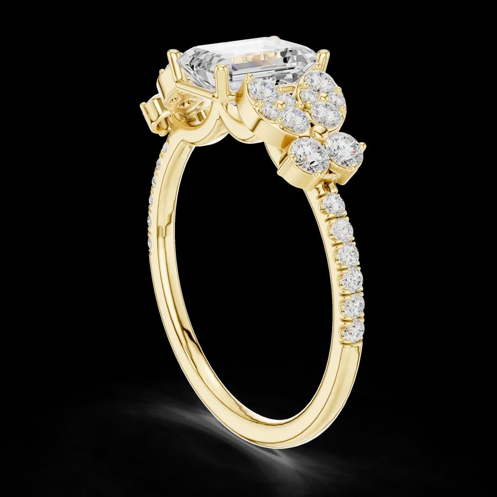 Accented Emerald Lab Grown Diamond Ring - Image 4 Accented Emerald Lab Grown Diamond Ring, view 4 of 6