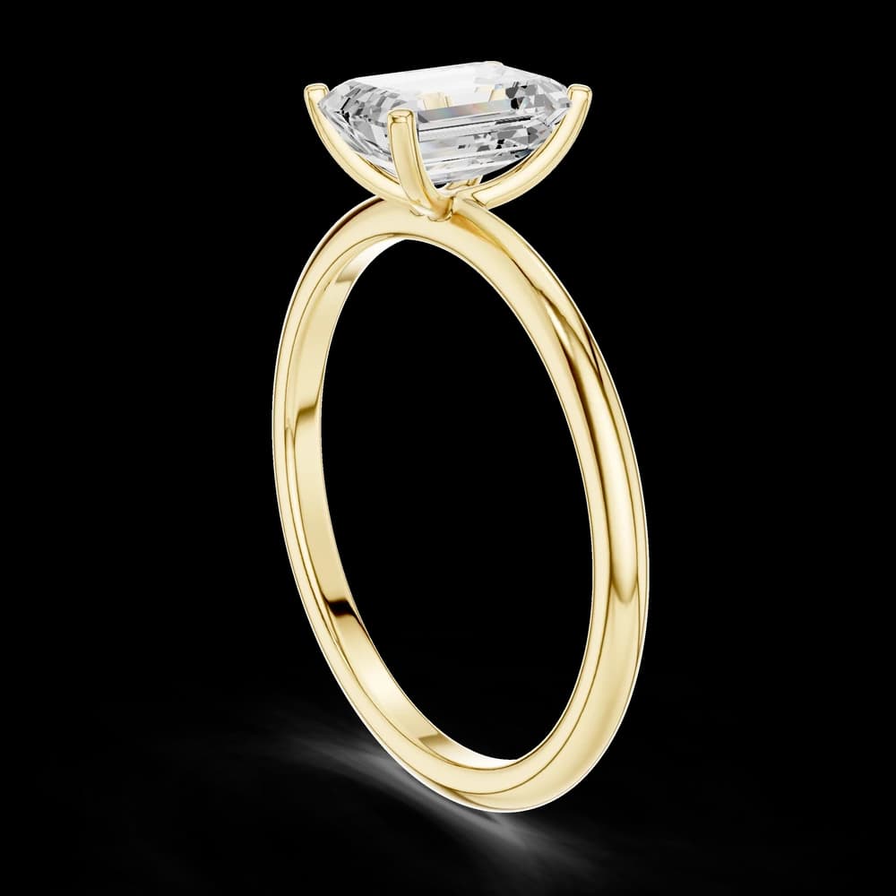 Emerald cut Solitaire Lab Grown Diamond Ring - Image 4 Emerald cut Solitaire Lab Grown Diamond Ring, view 4 of 6