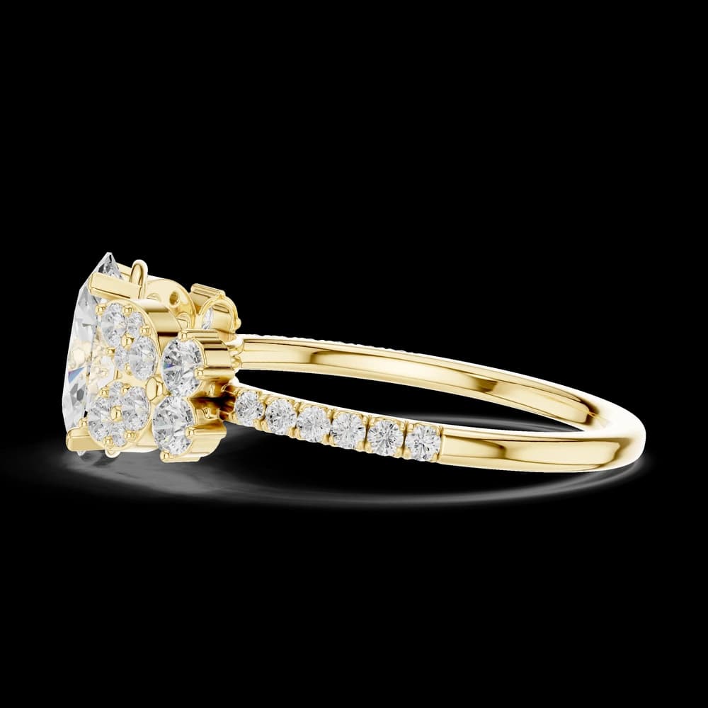 Oval Cut Floral Cluster Lab Grown Ring - Image 6 Oval Cut Floral Cluster Lab Grown Ring, view 6 of 6