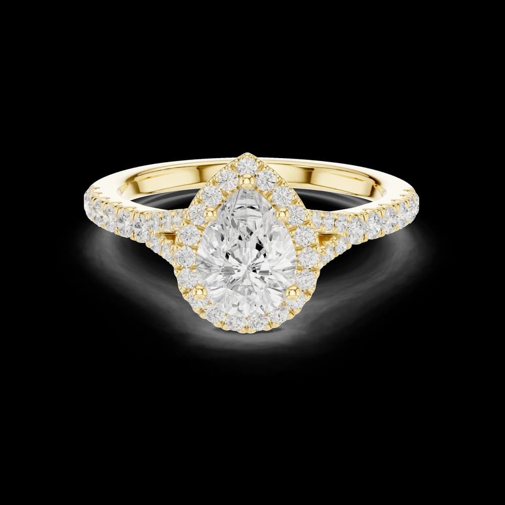 1 ct Pear Diamond Halo Lab Grown Diamond Ring - Image 4 1 ct Pear Diamond Halo Lab Grown Diamond Ring, view 4 of 7