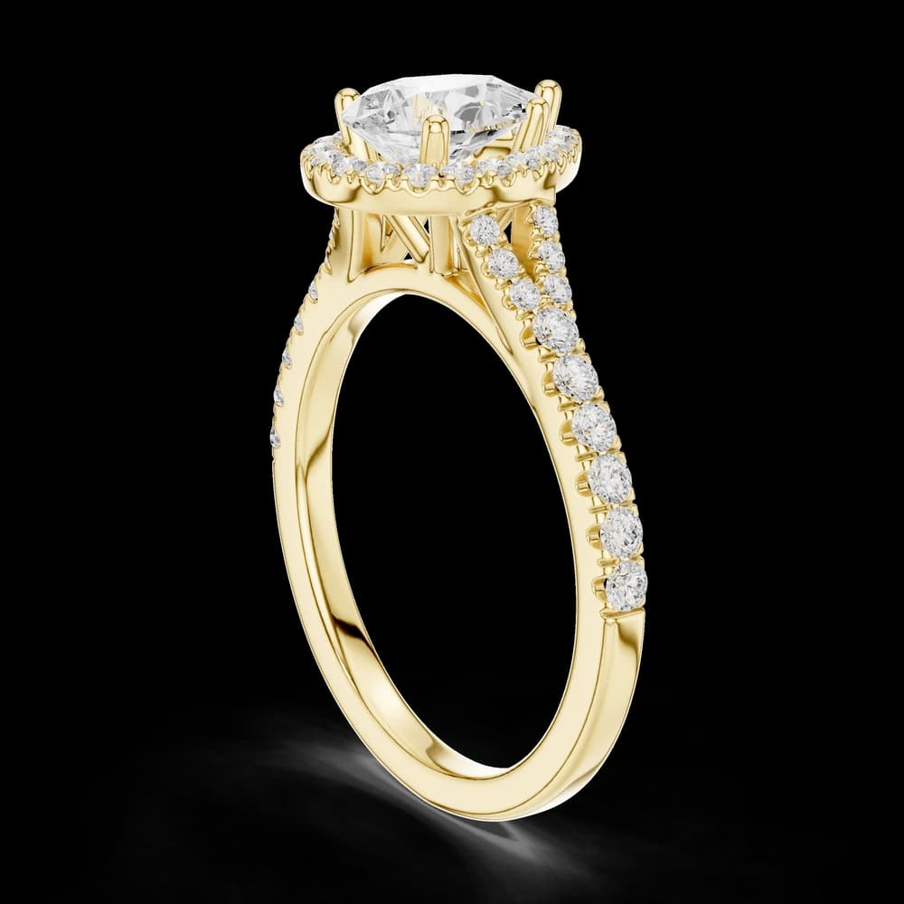 1 ct Pear Diamond Halo Lab Grown Diamond Ring - Image 6 1 ct Pear Diamond Halo Lab Grown Diamond Ring, view 6 of 7