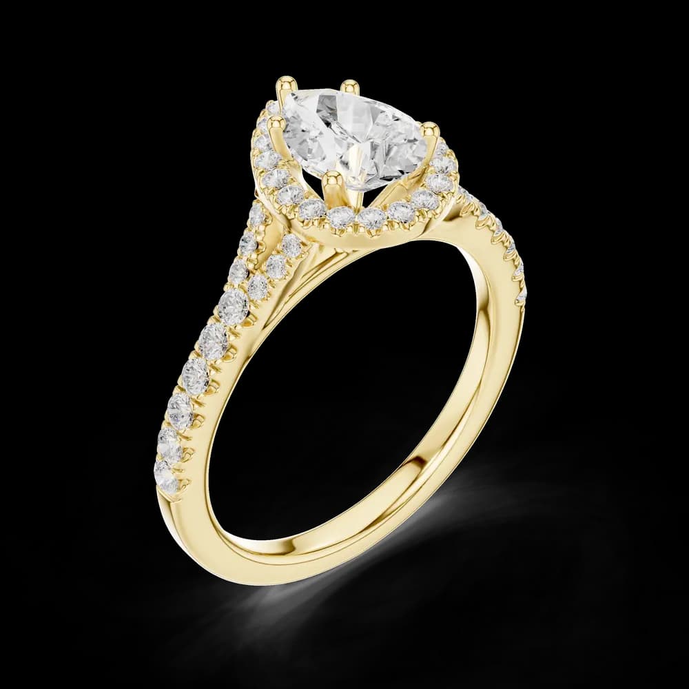 1 ct Pear Diamond Halo Lab Grown Diamond Ring - Image 7 1 ct Pear Diamond Halo Lab Grown Diamond Ring, view 7 of 7