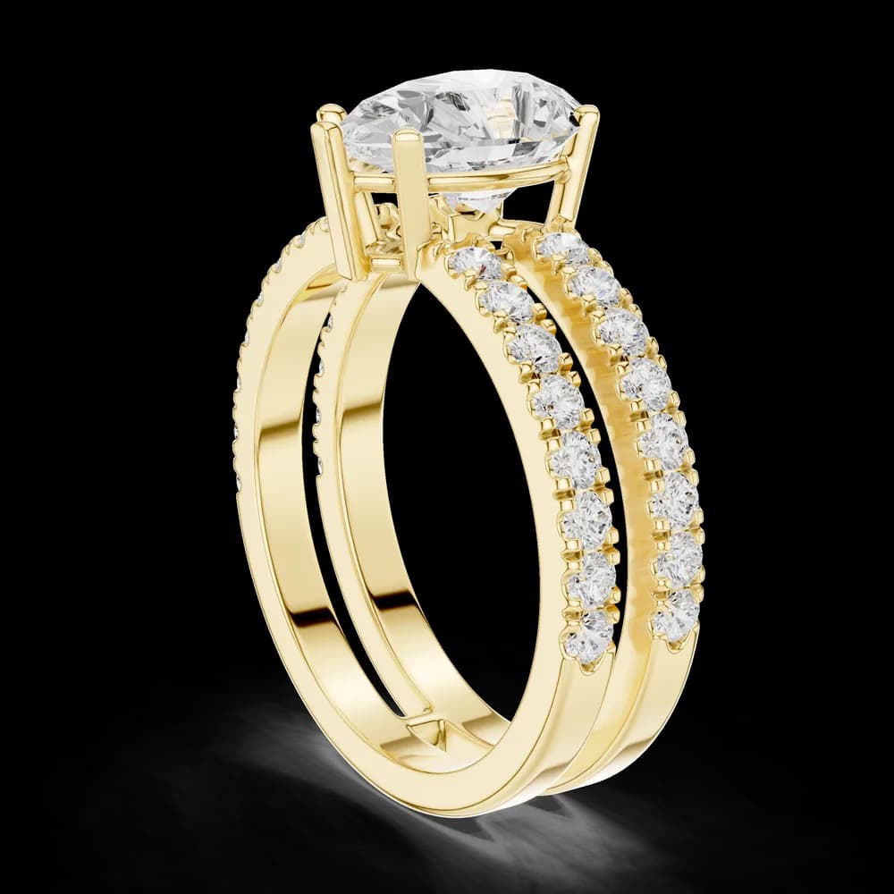 Double Band Pear Lab Grown Diamond Ring - Image 4 Double Band Pear Lab Grown Diamond Ring, view 4 of 6