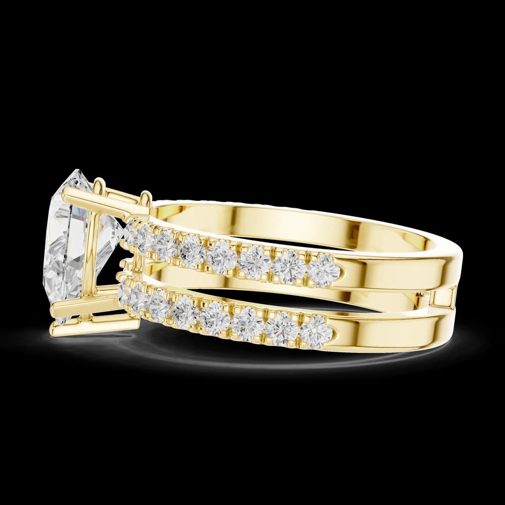 Double Band Pear Lab Grown Diamond Ring - Image 6 Double Band Pear Lab Grown Diamond Ring, view 6 of 6