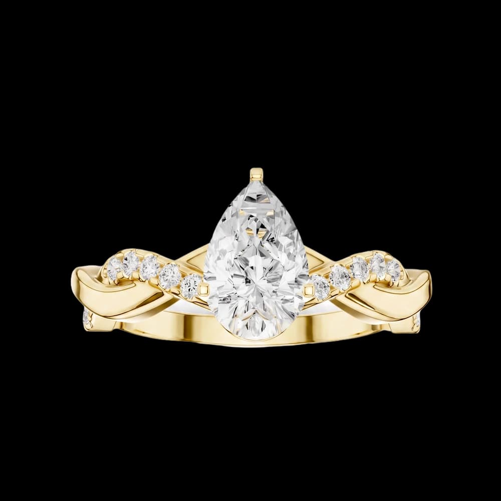 Twisted Band Pear Lab Grown Diamond Ring - Image 1 Twisted Band Pear Lab Grown Diamond Ring, view 1 of 7
