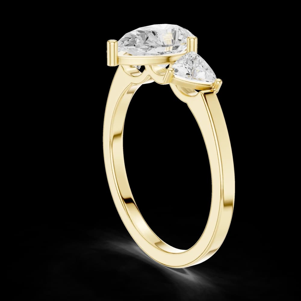 Pear Trillion Three Stone Lab Grown Ring - Image 7 Pear Trillion Three Stone Lab Grown Ring, view 7 of 7