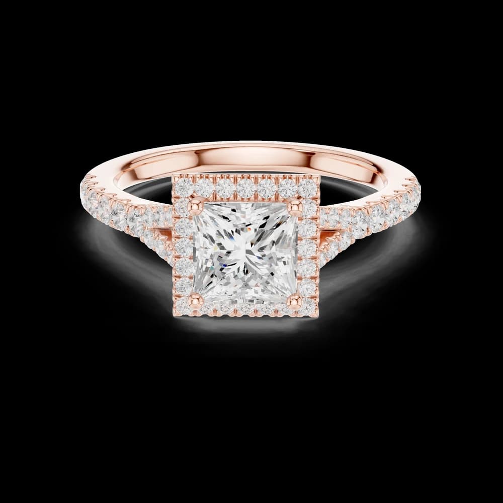 1 ct Princess & Round Diamond Lab Grown Diamond Ring - Image 1 1 ct Princess & Round Diamond Lab Grown Diamond Ring, view 1 of 5