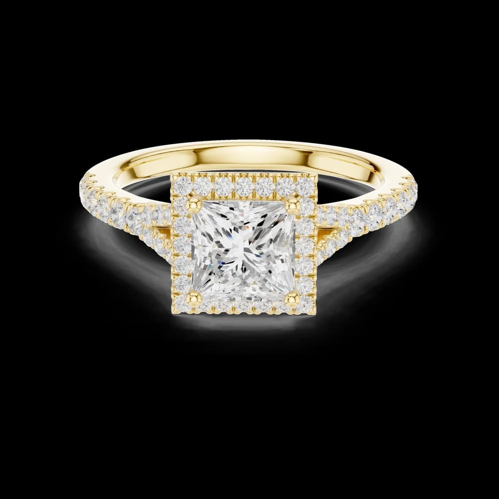 1 ct Princess & Round Diamond Lab Grown Diamond Ring - Image 2 1 ct Princess & Round Diamond Lab Grown Diamond Ring, view 2 of 5