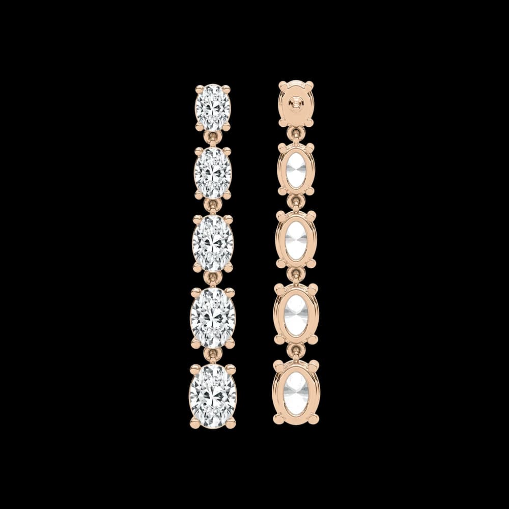 Celeste Oval Cascade Lab Grown Diamond Earrings - Image 3 Celeste Oval Cascade Lab Grown Diamond Earrings, view 3 of 4