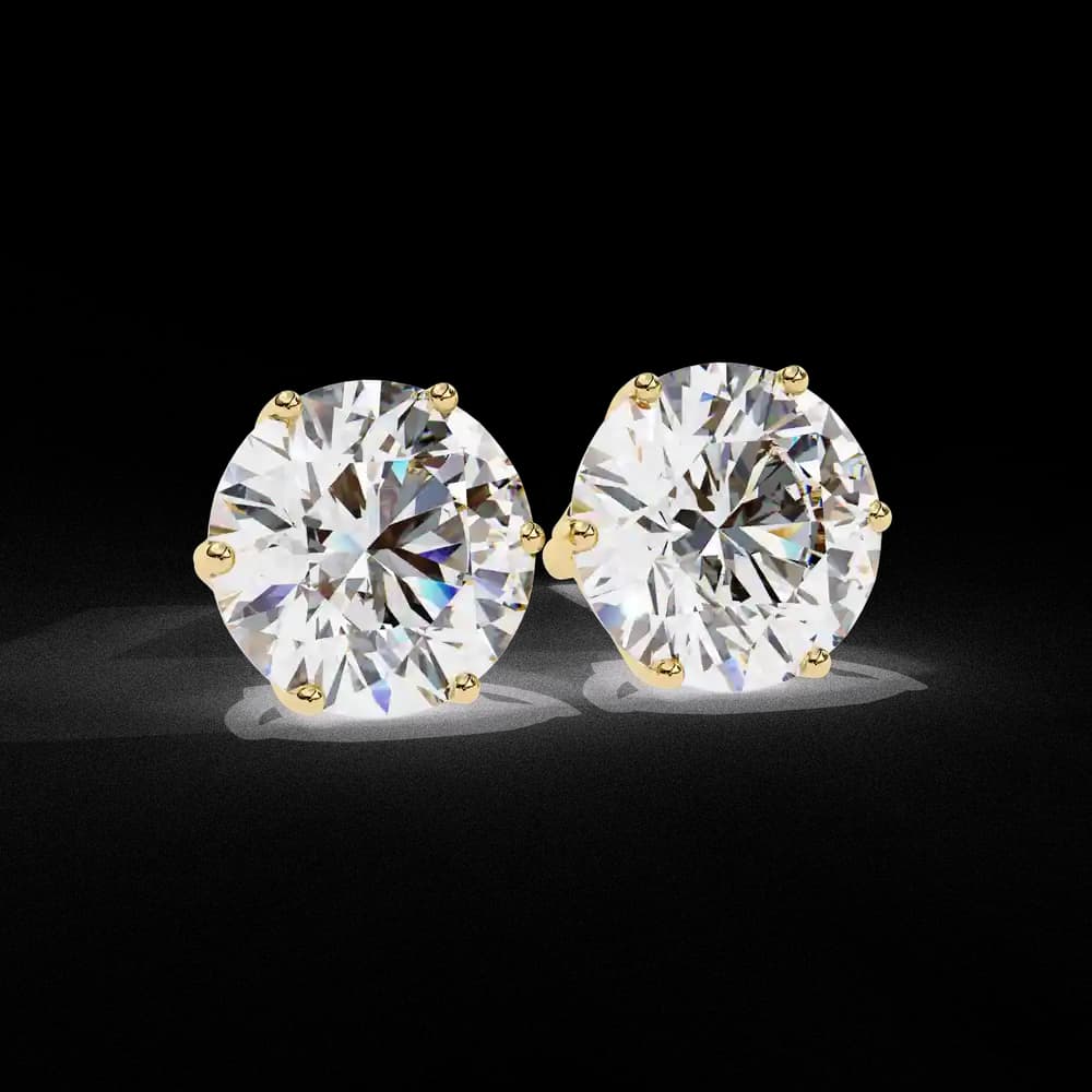 6 Prongs Brilliant Cut Lab Grown Diamond Stud Earring - Image 1 6 Prongs Brilliant Cut Lab Grown Diamond Stud Earring, view 1 of 16