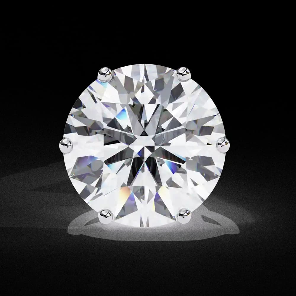 6 Prongs Brilliant Cut Lab Grown Diamond Stud Earring - Image 10 6 Prongs Brilliant Cut Lab Grown Diamond Stud Earring, view 10 of 16