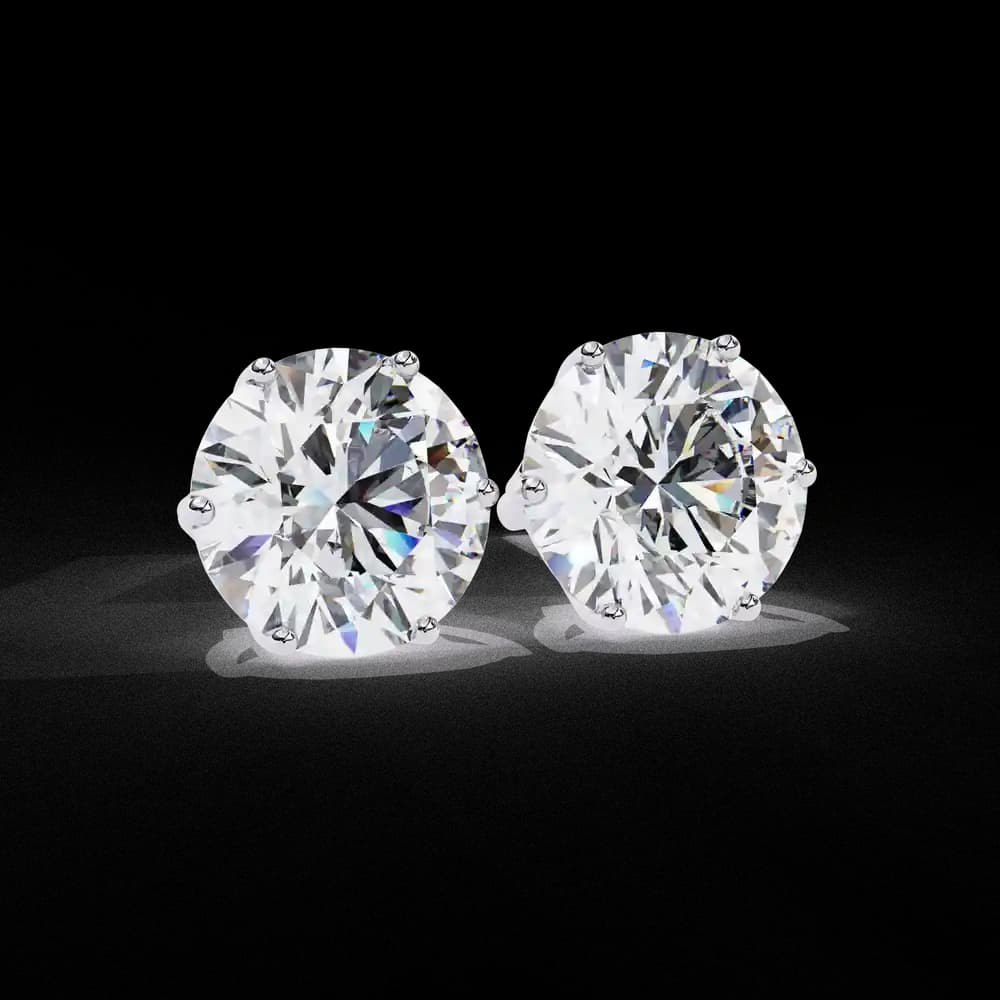 6 Prongs Brilliant Cut Lab Grown Diamond Stud Earring - Image 11 6 Prongs Brilliant Cut Lab Grown Diamond Stud Earring, view 11 of 16