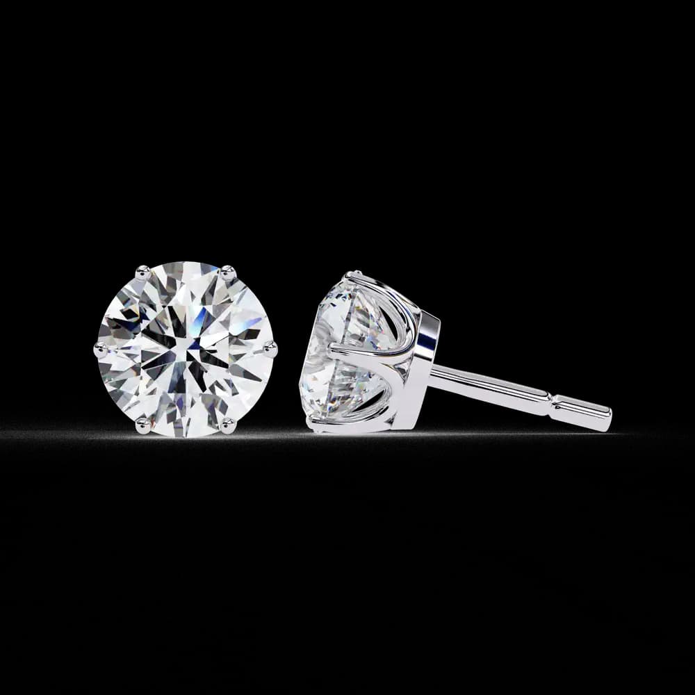 6 Prongs Brilliant Cut Lab Grown Diamond Stud Earring - Image 13 6 Prongs Brilliant Cut Lab Grown Diamond Stud Earring, view 13 of 16