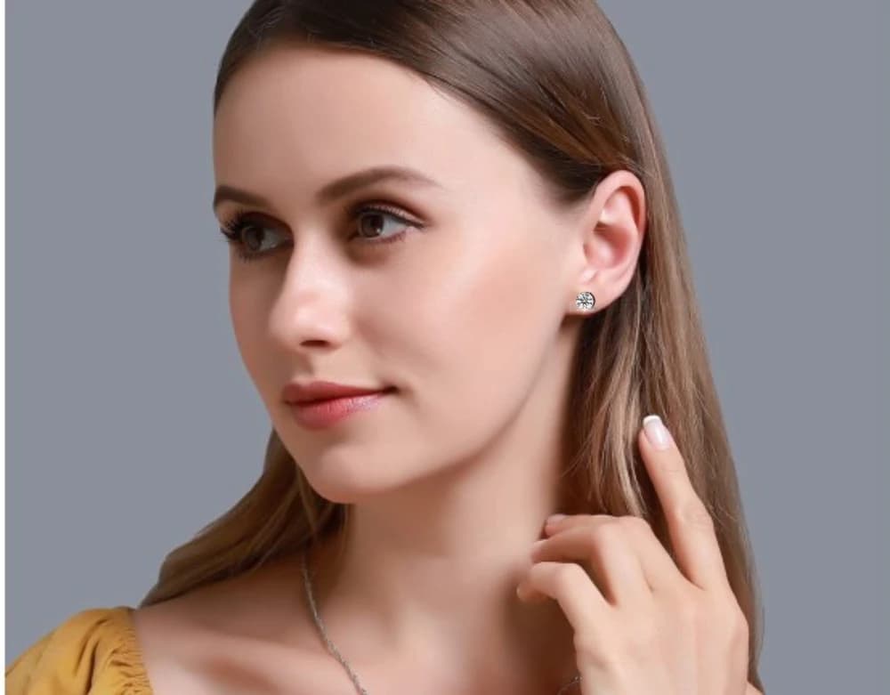 6 Prongs Brilliant Cut Lab Grown Diamond Stud Earring - Image 16 6 Prongs Brilliant Cut Lab Grown Diamond Stud Earring, view 16 of 16