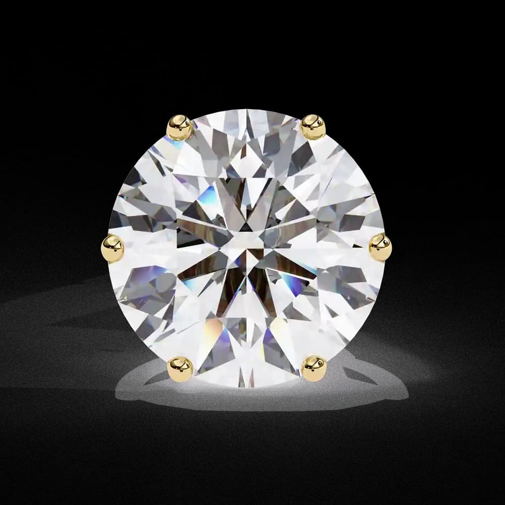 6 Prongs Brilliant Cut Lab Grown Diamond Stud Earring - Image 2 6 Prongs Brilliant Cut Lab Grown Diamond Stud Earring, view 2 of 16