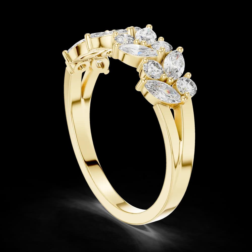 Asymmetrical Marquise & Round Cluster Band - Image 1 Asymmetrical Marquise & Round Cluster Band, view 1 of 2