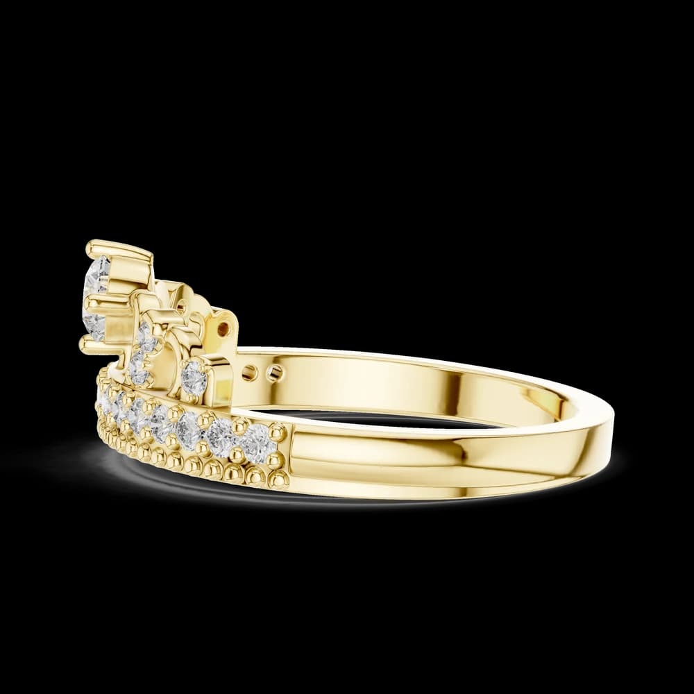 Crown Setting Round Beaded Lab Grown Diamond Ring - Image 6 Crown Setting Round Beaded Lab Grown Diamond Ring, view 6 of 6