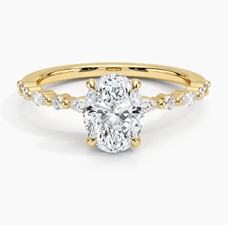 Oval Solitaire Alternate Marquise Lab Grown Diamond Ring - Image 1 Oval Solitaire Alternate Marquise Lab Grown Diamond Ring, view 1 of 6