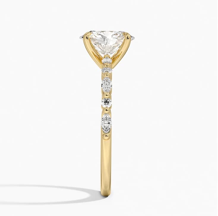 Oval Solitaire Alternate Marquise Lab Grown Diamond Ring - Image 4 Oval Solitaire Alternate Marquise Lab Grown Diamond Ring, view 4 of 6